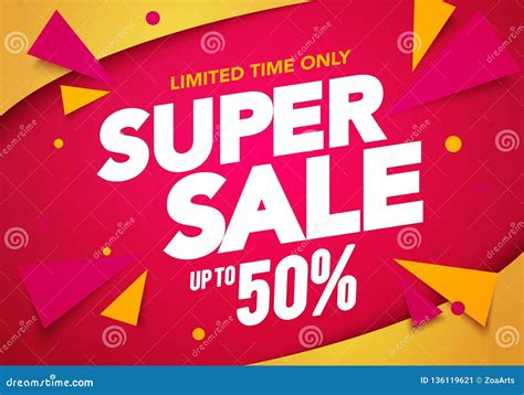 Vector Illustration Super Sale Banner Template Design Big Sales