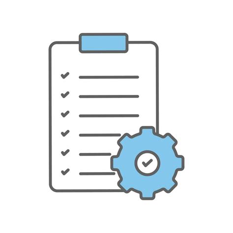 Checklist Icon Illustration With Gear Icon Related To Project