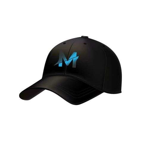 M Logo Cap Vector Design Realistic Illustration Of Black Caps With