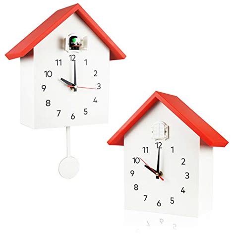 Horloge murale à coucou avec voix d oiseau Pendule design avec réveil