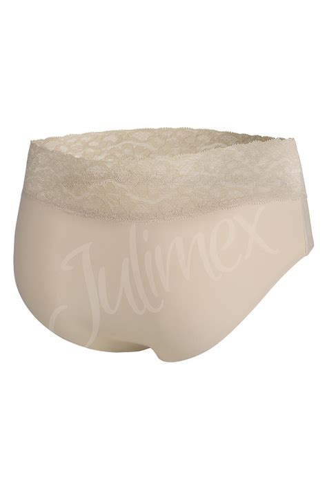 Julimex Lingerie Dame Slips Unterhose Tief Spitze Glatt Beige Dumaldu