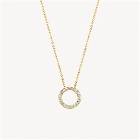 Open Circle Pendant With Cz Gold Jewellery