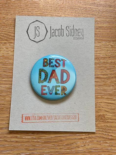 58mm Badge Fathers Day Best Dad Ever Etsy