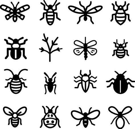 Insects Collection Black And White Silhouette Vector Illustration Premium Ai Generated Vector