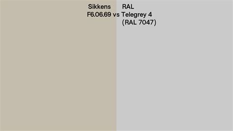 Sikkens F6 06 69 Vs RAL Telegrey 4 RAL 7047 Side By Side Comparison