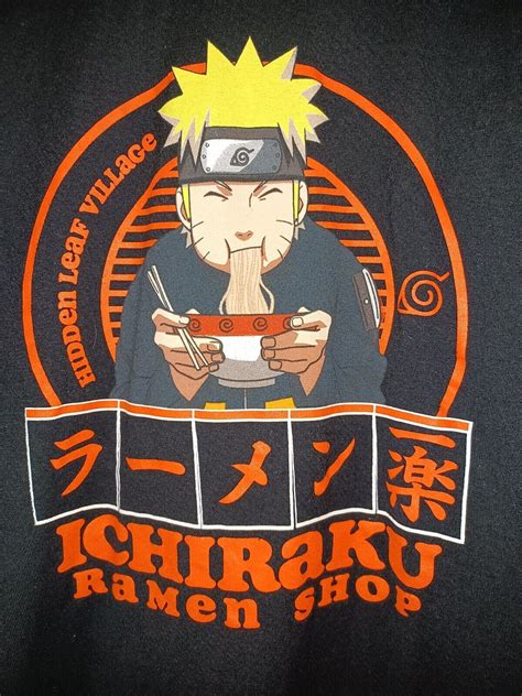 Naruto Ichiraku Ramen Shop anime T-Shirt Black Size L… - Gem