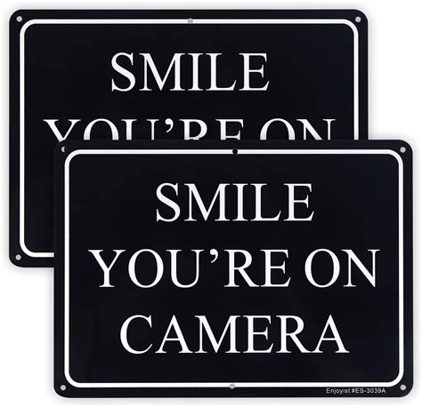 Buy 2 Pack Smile You Re On Camera Sign Video Surveillance Sign 10x 7