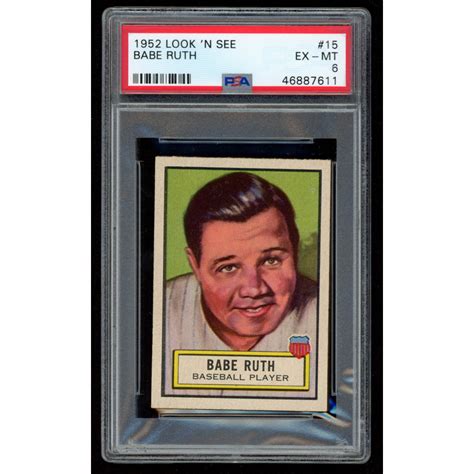 Babe Ruth 1952 Topps Look N See 15 PSA 6 Pristine Auction