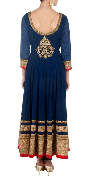 Blue Color Long Anarkali Suit Online Panache Haute Couture