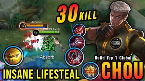 Kills New One Shot Build Chou Insane Lifesteal Build Top