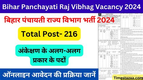 Bihar Panchayati Raj Vibhag Auditor Vacancy 2024बिहार पंचायती राज