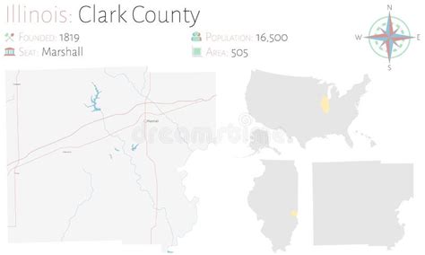 Map Of Clark County In Arkansas Stock Vector Illustration Of Blue Roads 150423897