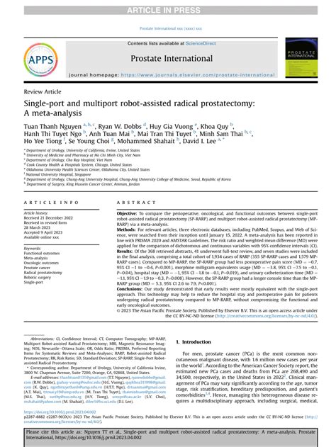 Pdf Single Port And Multiport Robot Assisted Radical Prostatectomy A