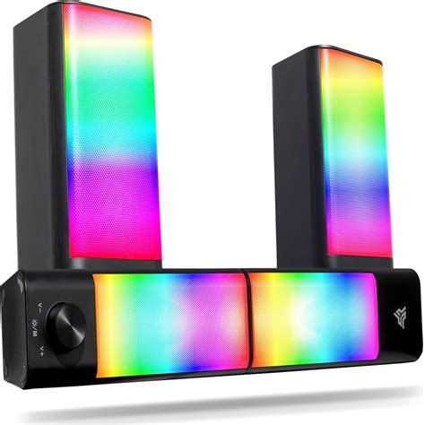 Caixa De Som Soundbar Pc Gamer Ilumina O Led Rgb Alto Falante