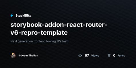 Storybook Addon React Router V6 Repro Template StackBlitz