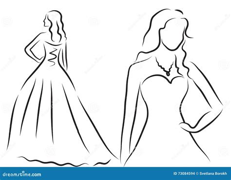 Bride Silhouette Sketch Bride The Bride In A Beautiful Wedding Dress