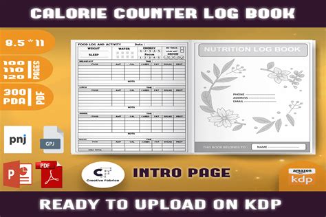 Calorie Counter Log Book Graphic By Mr Phoenix Creative Fabrica