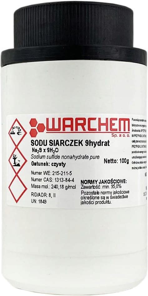 Drobne Akcesoria Medyczne Warchem Siarczek Sodu 9Hydrat Czysty 100G