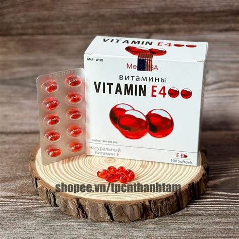 Viên Uống Vitamine ĐỎ Bổ Sung Vitamin E Giúp Làm đẹp Da Trắng Da Hồi Phục Da Nhăn Nheo Hộp