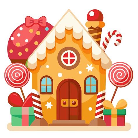 Premium Vector Gingerbread House Vector Illustration