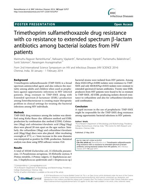 (PDF) Trimethoprim sulfamethoxazole drug resistance with co resistance ...