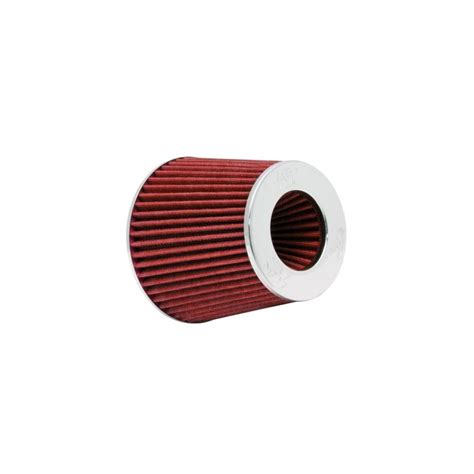 KN Universal Air Filter Chrome Round Tapered Red 3 3 5 4 Inch Adapter