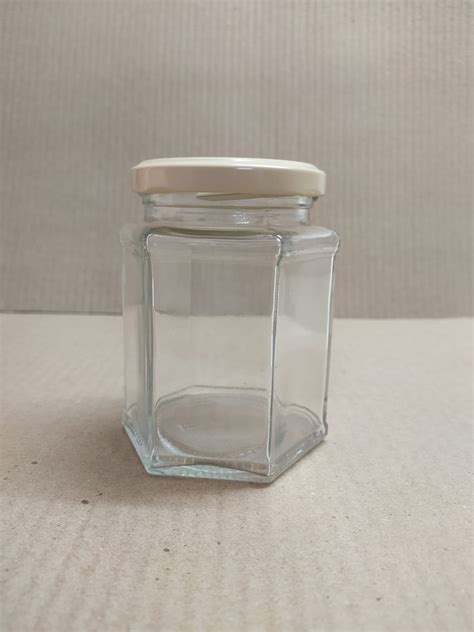 Transparent Ml Hexagonal Glass Jars Mm Lug Cap Rs Unit