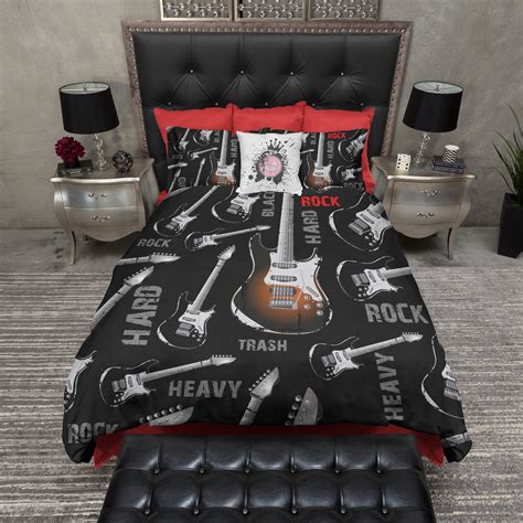 Rock N Roll Guitar Duvet Bedding Sets Ink And Rags