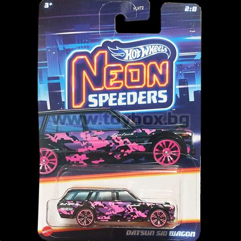 Метална количка Hot Wheels Neon Speeders Datsun S10 Wagon