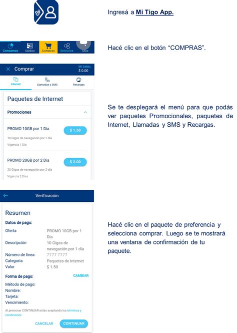 Compra de paquetes Prepago Móvil Tigo SV