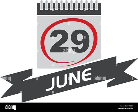 29 June Calendar with Ribbon Stock Vector Image & Art - Alamy