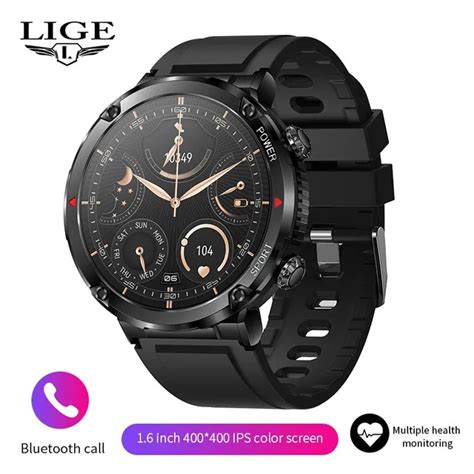 Lige Rel Gio Inteligente Para Homens Chamada Bluetooth Smartwatch