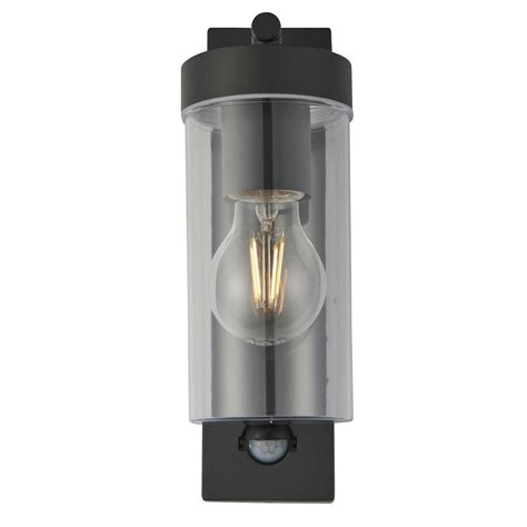 Saxby Hayden Anthracite Clear Ip Outdoor Sensor Wall Light