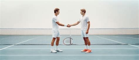 Twee Mannen Schudden Elkaar De Hand Na Het Spelen Van Padel Op De