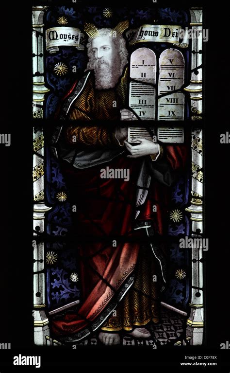 A Stained Glass Window By C E Kempe Co Depicting Moses With The