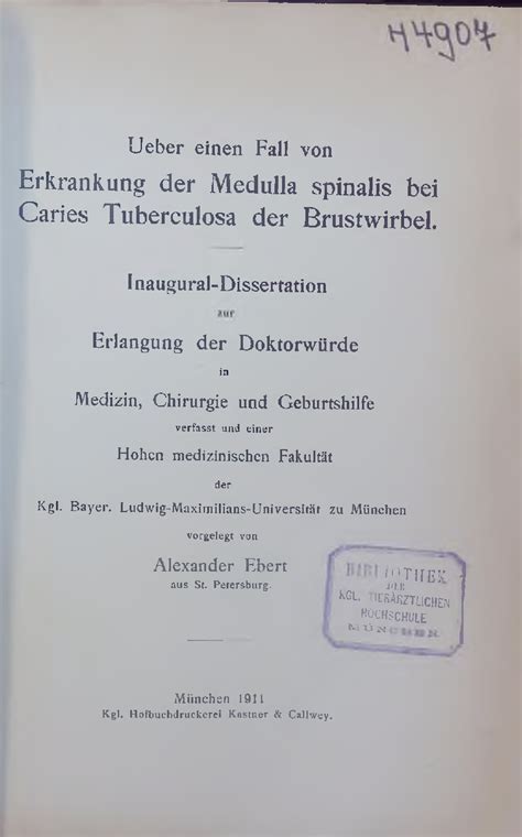 Ueber Einen Fall Von Erkrankung Der Medulla Spinalis Bei Caries