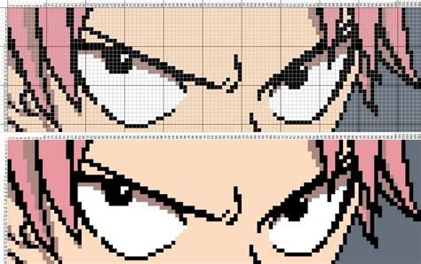 Natsu Pixel Art Grid Fairy Tail Pixel Art Grid