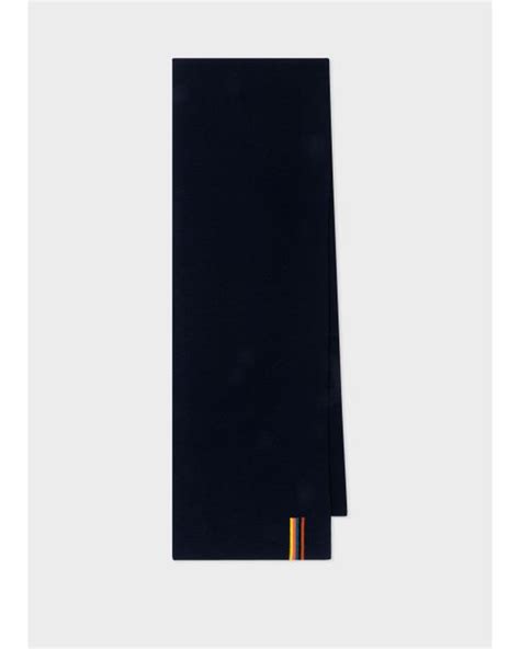 Paul Smith Navy Merino Wool Artist Stripe Scarf In Blue Lyst Uk