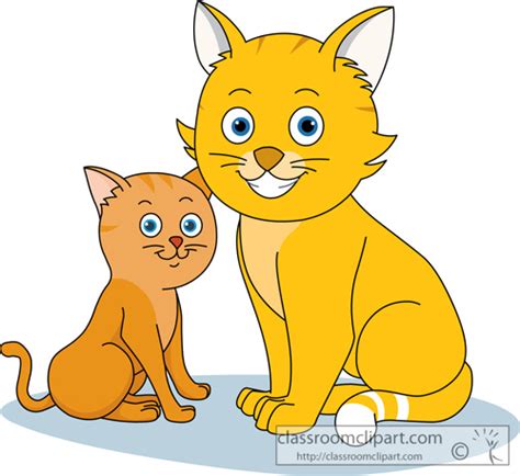 Cat Clipart Clipart - cat_with_baby_kitten - Classroom Clipart