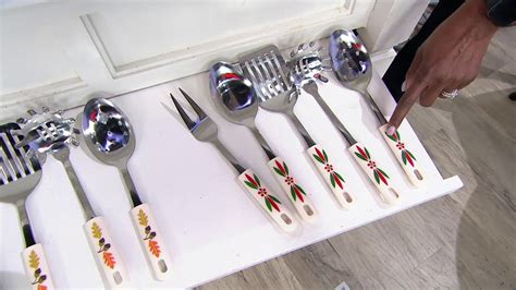 Temp Tations 5 Pc Seasonal Stainless Steel Serving Utensil Set On Qvc Youtube