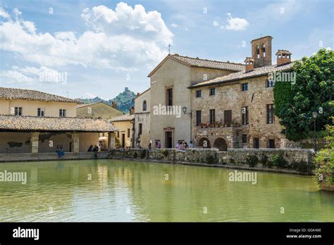 Hot springs, Bagno Vignoni, near San Quirico d`Orcia, Val d`Orcia ...