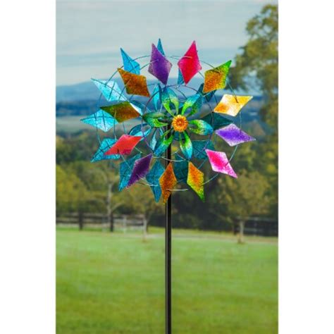 Evergreen 75 H Wind Spinner Diamond Circle Fade And Weather Resistant