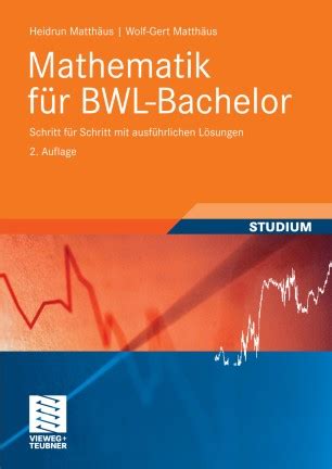 Mathematik F R Bwl Bachelor Springerlink