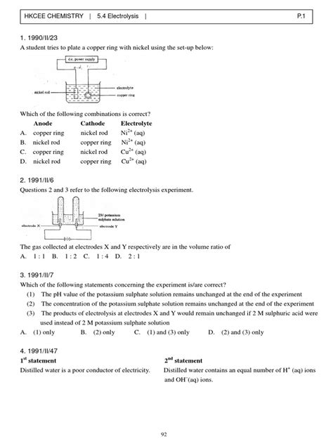 Electrolysis | PDF | Anode | Chlorine