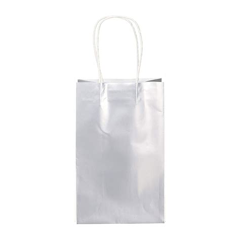 Metallic Silver Paper Party Bags X8 Party Bags Party Pieces