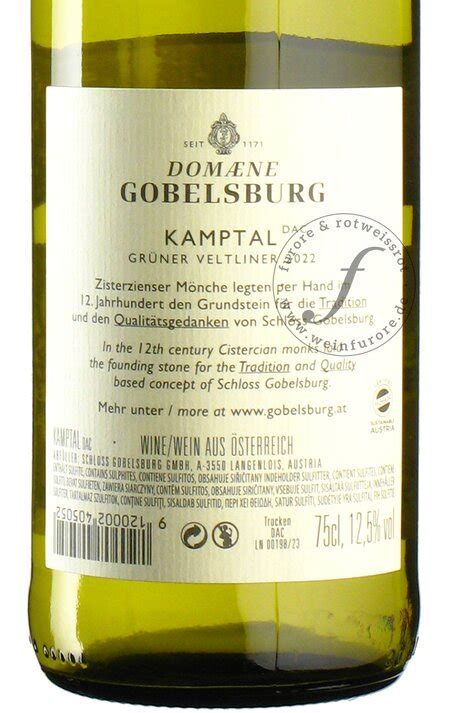 Gr Ner Veltliner Dom Ne Gobelsburg Gobelsburg Weinfurore