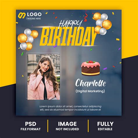 Psd Happy Birthday Celebration Corporate Social Media Instagram Poster