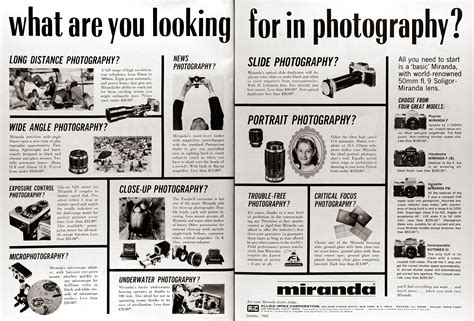 Vintage Photo Ads Miranda Vintage Camera Digest