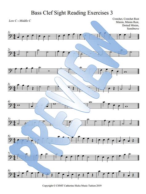 Bass Clef Sight Reading Exercises Made By Teachers