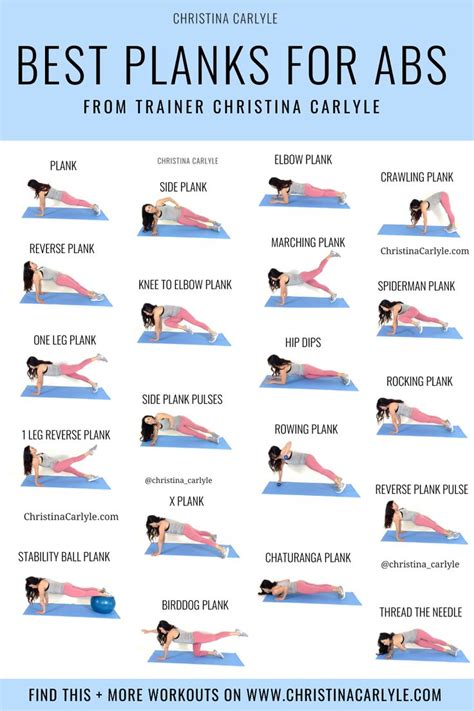 20 of the Best Plank Exercises for Abs | Plank workout, Planks for abs ...